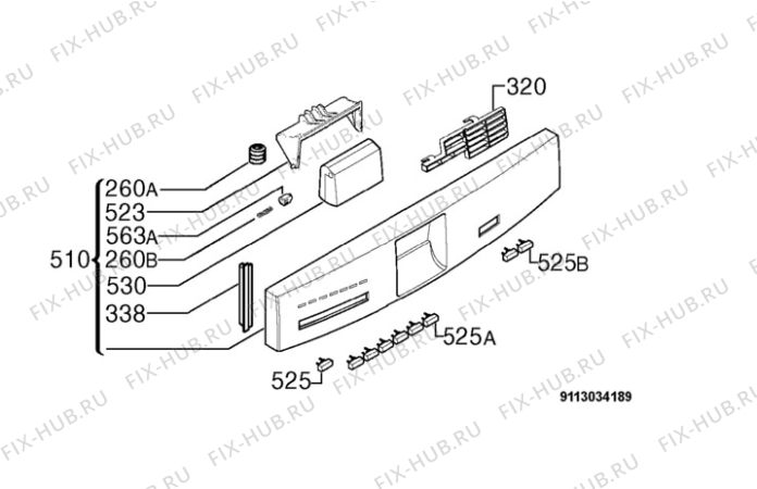 Взрыв-схема посудомоечной машины Husqvarna Electrolux QB5210W - Схема узла Command panel 037